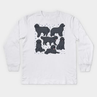 The Newfoundland dog illustration Kids Long Sleeve T-Shirt